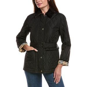 Burberry Womens  Quilted Coat, Black